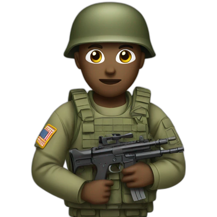 Military with gun emoji