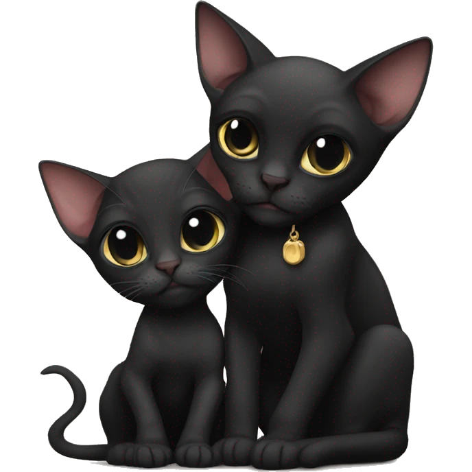 sphinx cat hugs black cat emoji