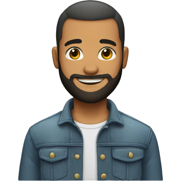 homme avec barbe et buzz cut emoji