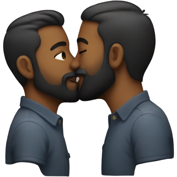gay kiss one with beard emoji