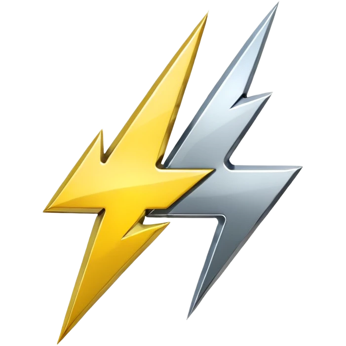 double lightning bolt chrome emoji