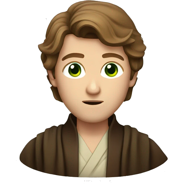 Jedi man, but green eyes and brown hair.  emoji