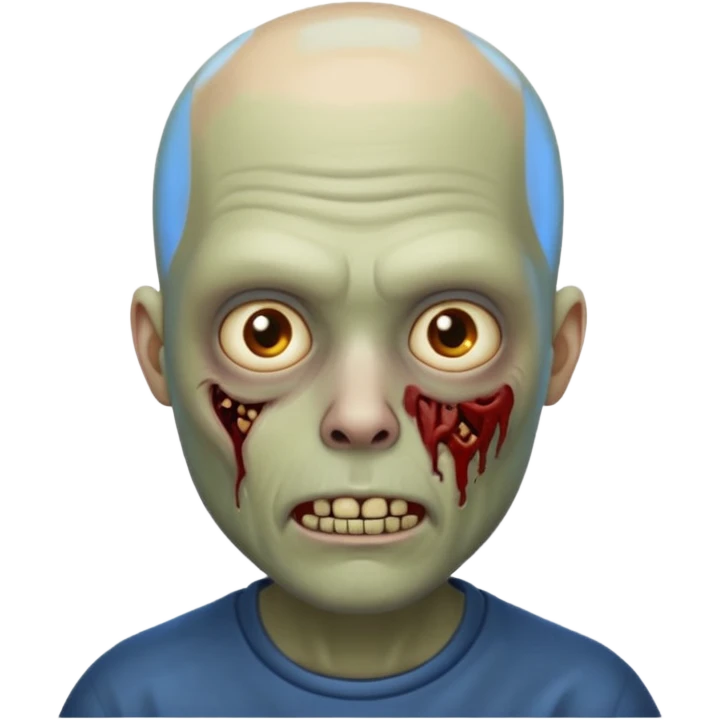 Bald zombie with short beard emoji