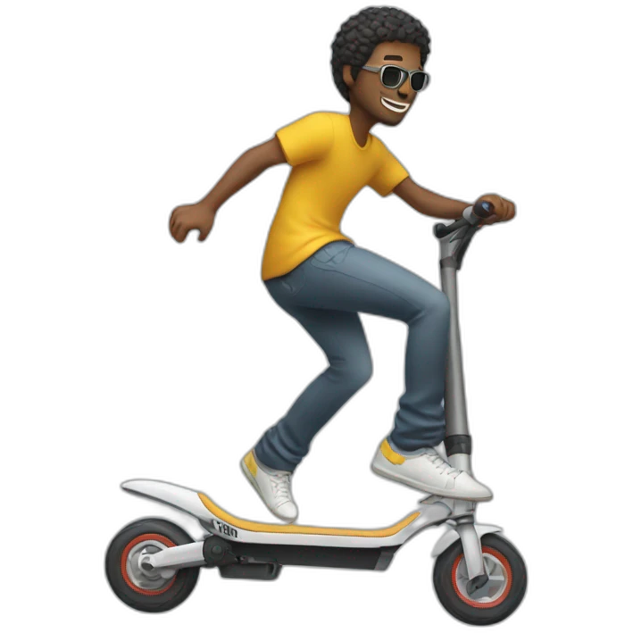 Man doing freestyle Scooter tricks emoji