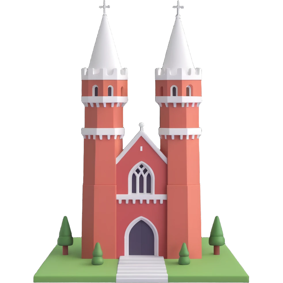 realistic emoji of the full Beaumont Tower at Michigan State University, straight-on view, full tower visible, accurate red brick and white stone, no yellow emoji