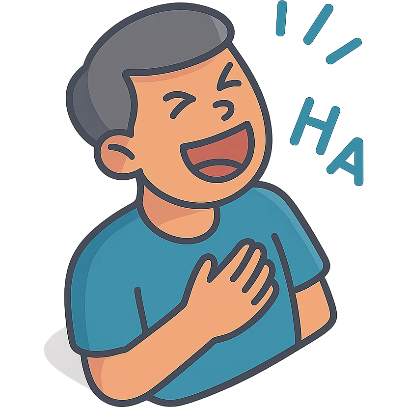 человек сильно смеётся emoji