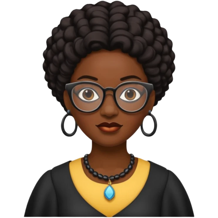 black queen with glassess emoji