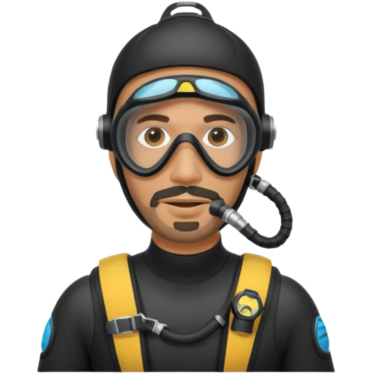 Moroccan Male 38 short beard, scuba diving emoji