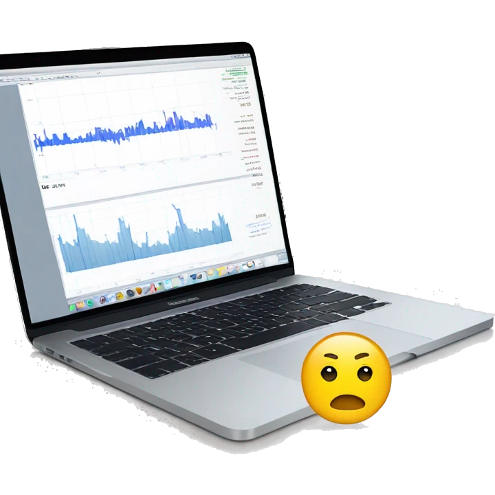 macbook with stock chart on market website emoji