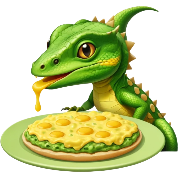 lizard eating omelette emoji