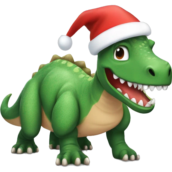 dinosaur in the Christmas spirit ￼ emoji