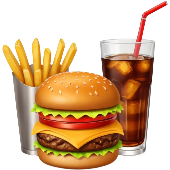 Meal combo with cold drink emoji