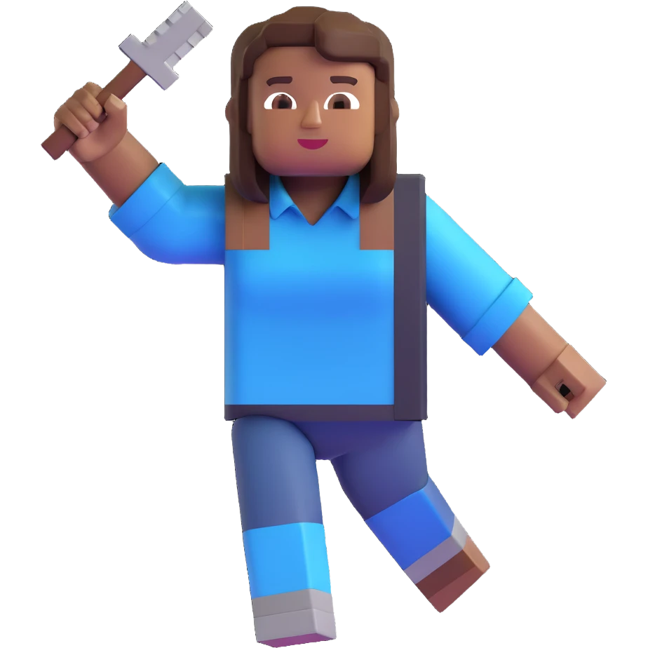 Nicole Byer as a Minecraft character emoji