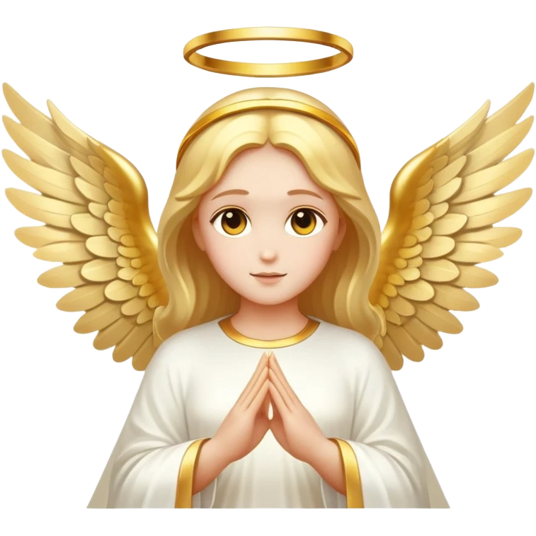 Divine figure with glowing halo and angelic wings emoji