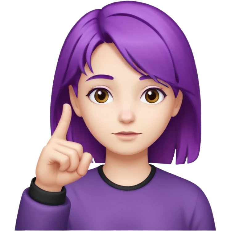 Main violette avec l’Index lever  emoji