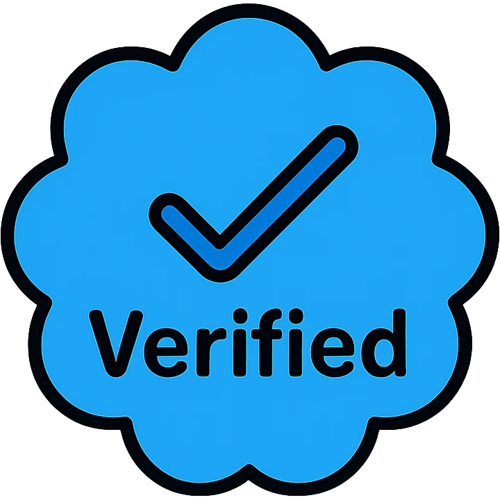 blue tick Instagram verification badge with text emoji