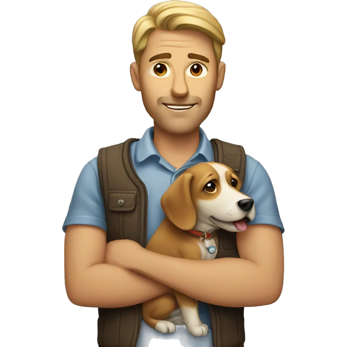 man with a dog emoji