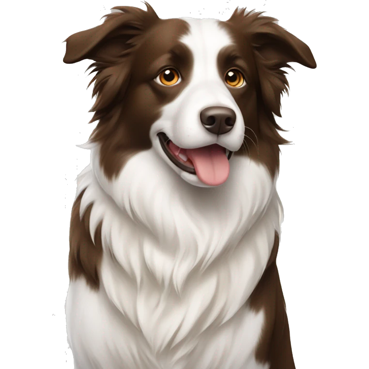 Brown border collie and white ragdoll  emoji