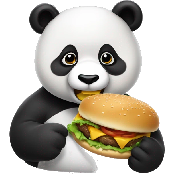Panda eating a burger emoji