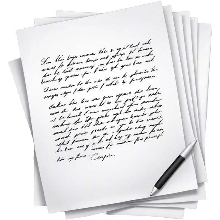 several white sheets with text emoji