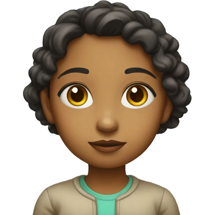 thoughtful and inquisitive young girl, symbolizing intellect, curiosity, and contemplation emoji