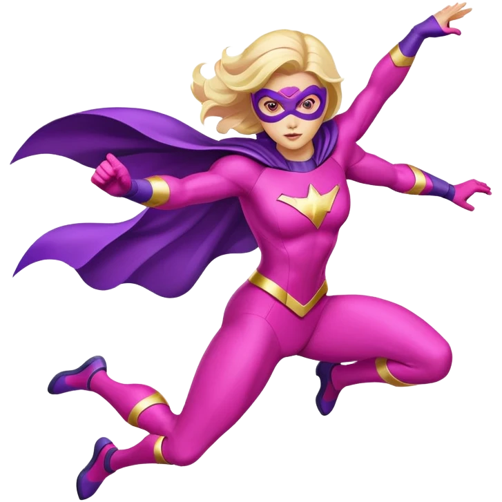 pink violet woman superhero flying emoji