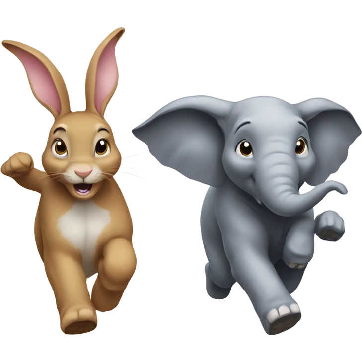 Fast running half rabbit and half elephant  emoji