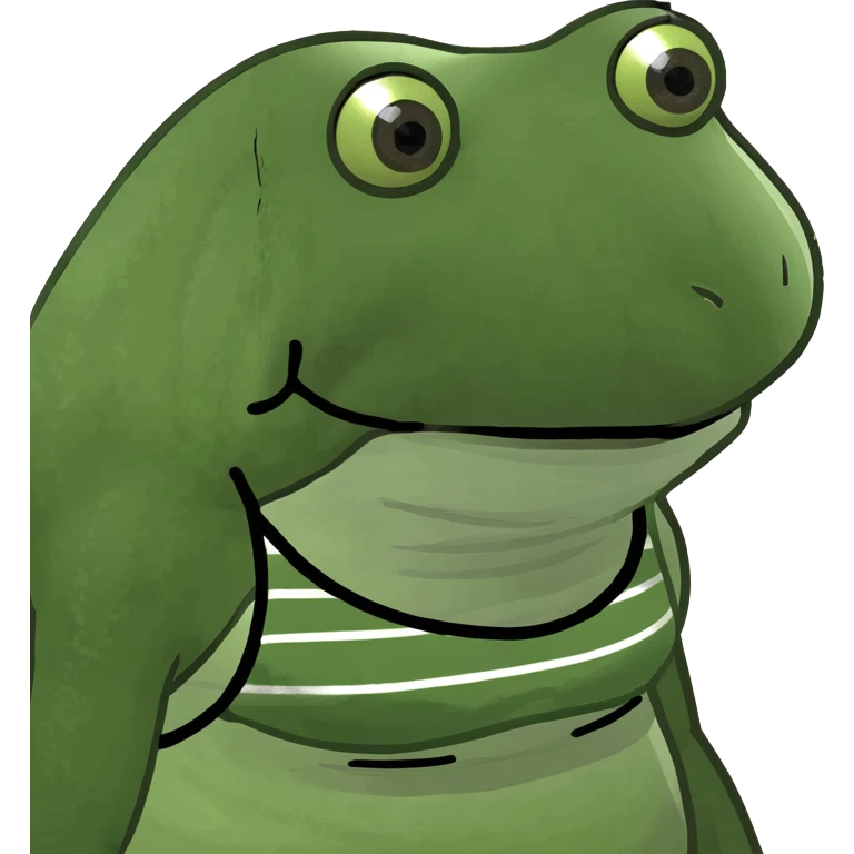 bufo frog in a striped tank top meme style emoji