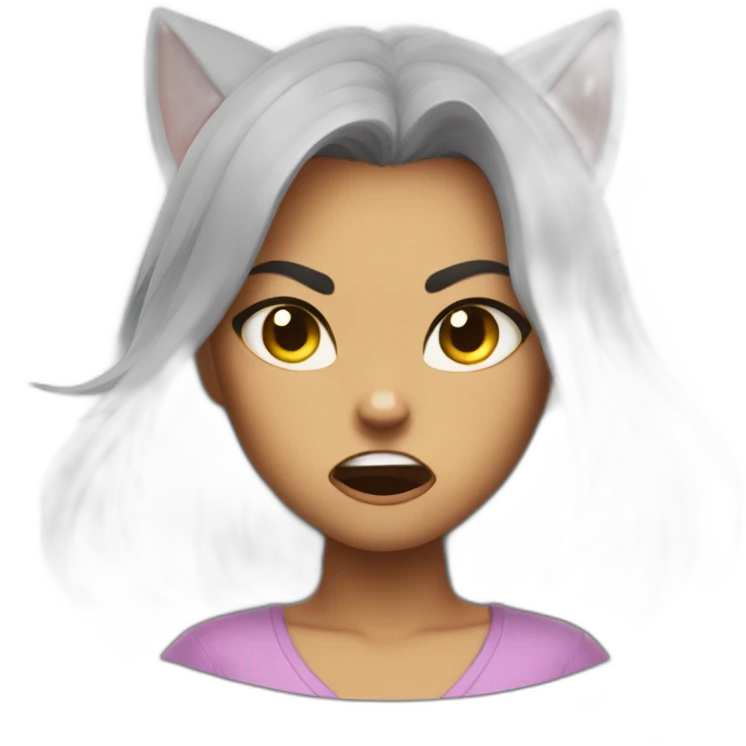 cat girl anger emoji