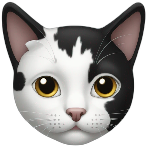 a black and white cat emoji