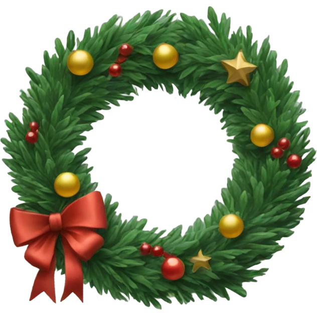 Realistic Cristmas wreath  emoji