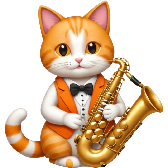 cat playing saxophone jazz emoji