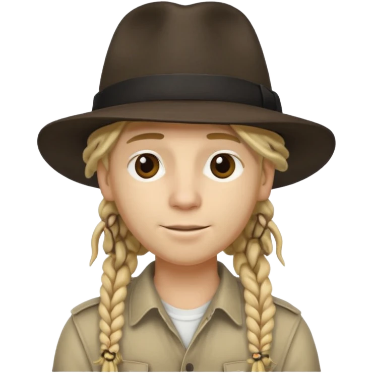 blonde Musician with dreadlocks and fedora emoji