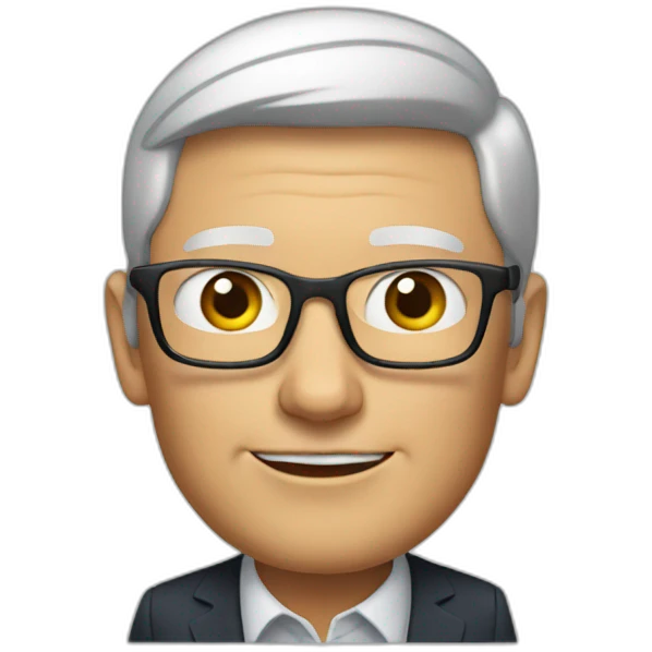 Tim Cook using an android smartphone emoji