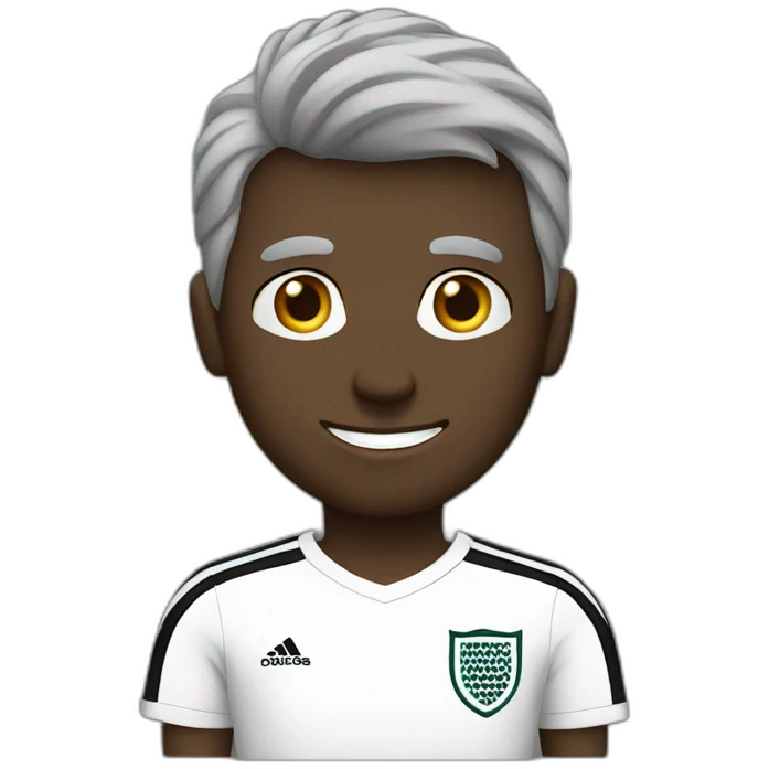 English soccer player black tshirt emoji