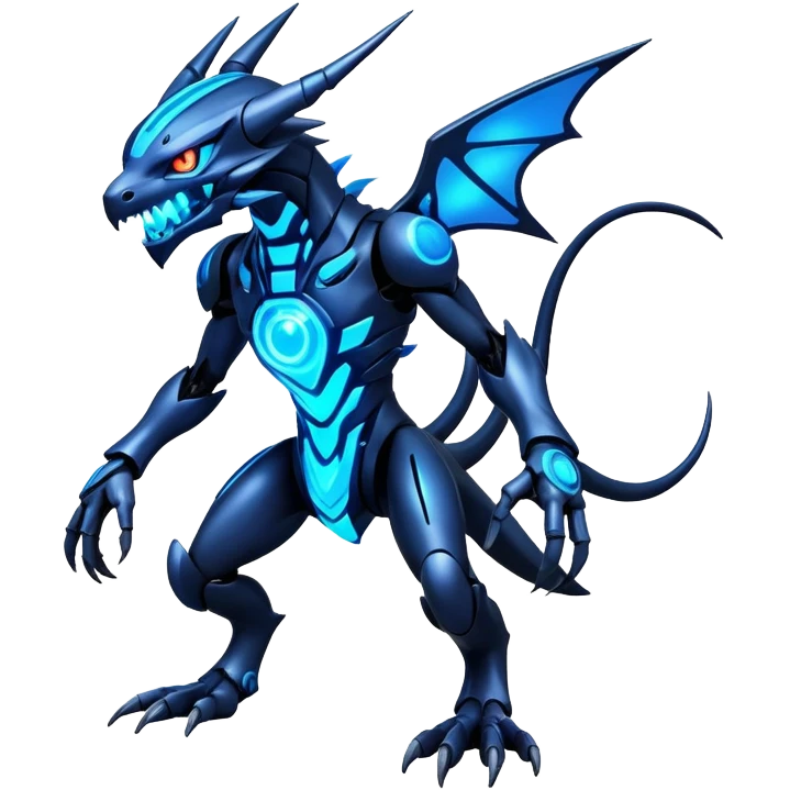futuristic dark shadowy evil neon-glowing Fakémon-Digimon-hybrid-creature (full body) emoji