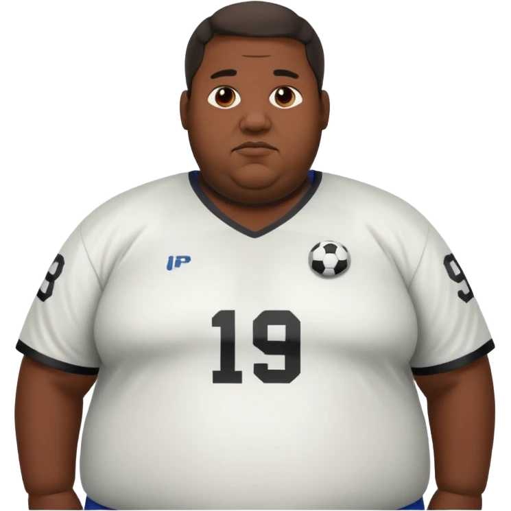 A obese black guy with football jersey emoji