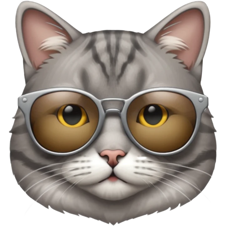 Grey tabby cat in sunglasses emoji