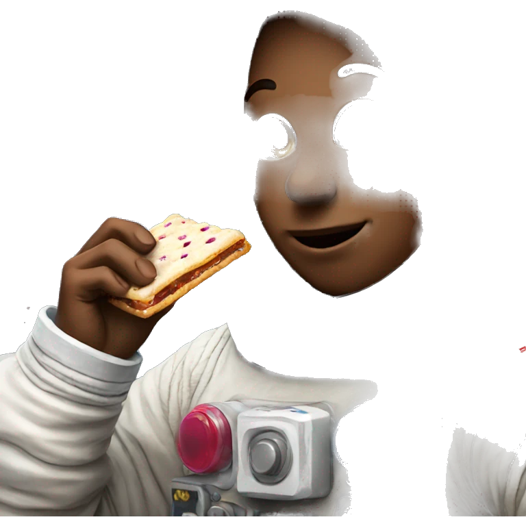 An astronaut eating a pop tart  emoji
