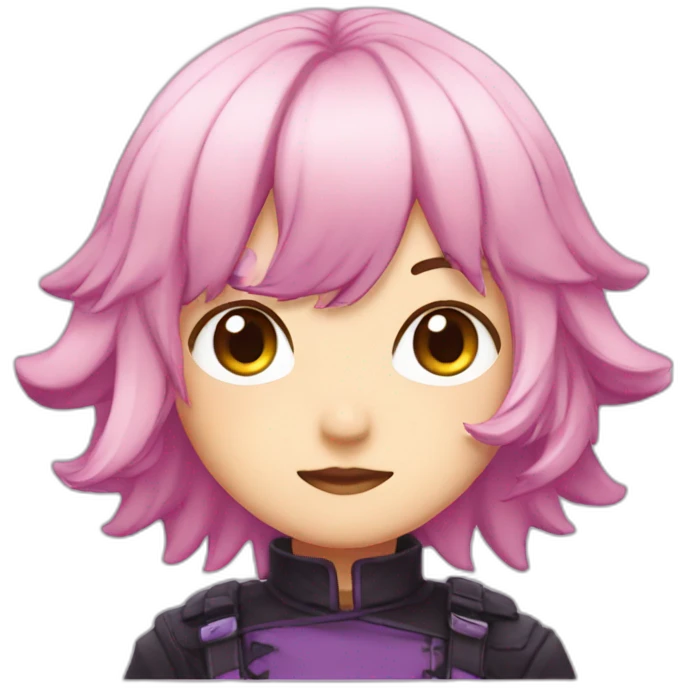 Astolfo, pink hair, purple eyes emoji