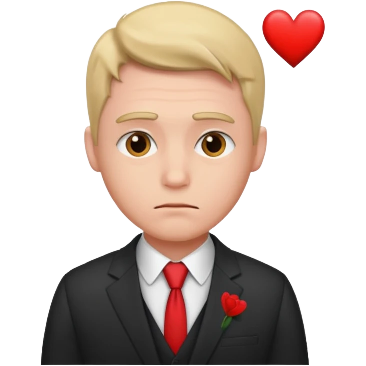 A man Alone in the Valentine's day emoji