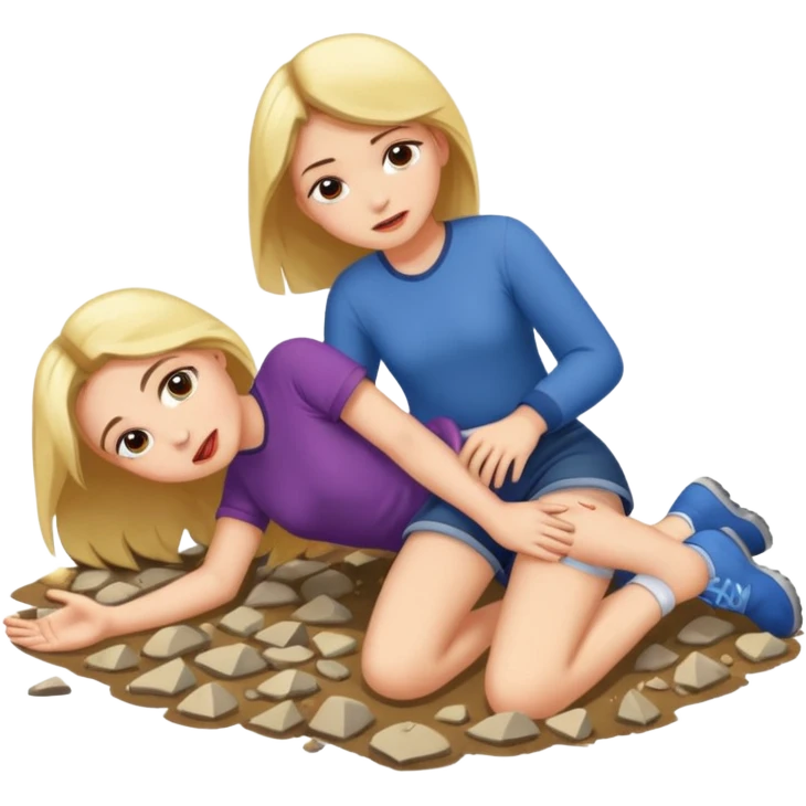 a foot crushing a girl's head on the ground emoji