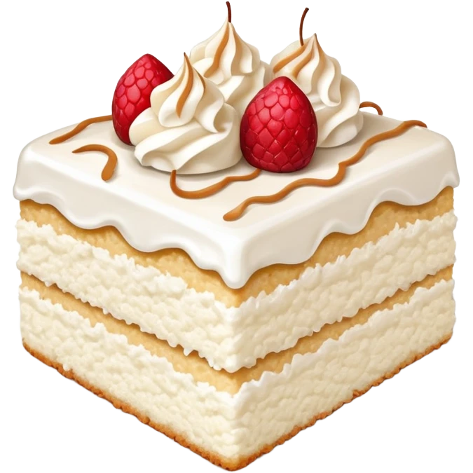 tres leche cake coconut topping no strawberry emoji