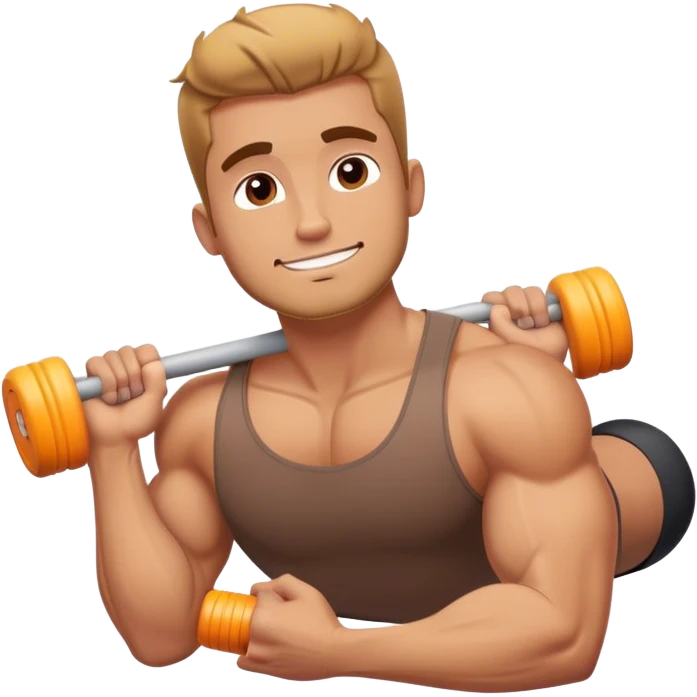 buff guy lying lats down on foam-roller emoji