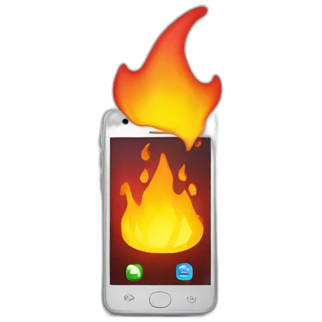 phone on fire emoji