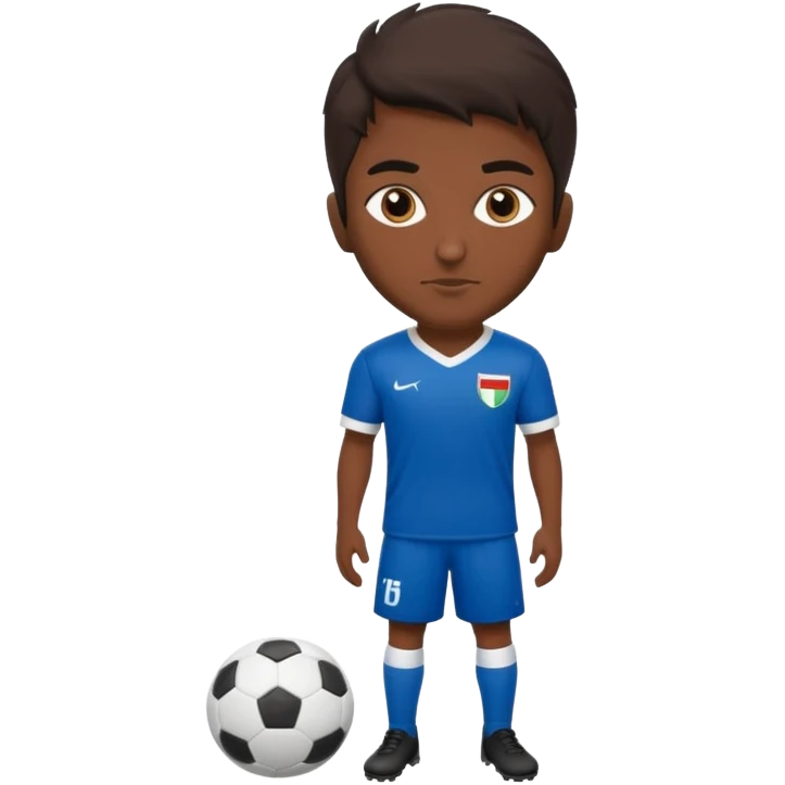 Persian soccer player in full soccer team kit without soccer ball emoji