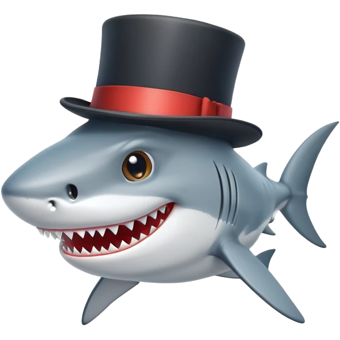 Shark with a top hat emoji