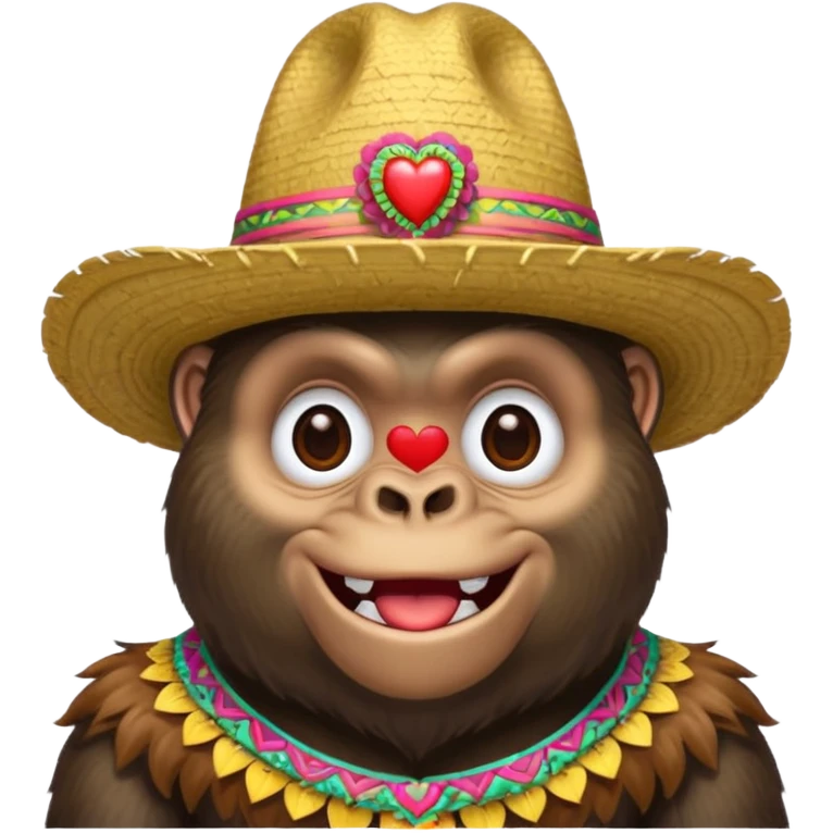 gorilla with heart eyes and a sombrero  emoji