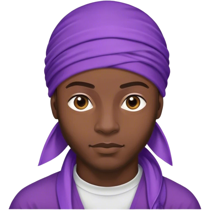 African-American man with a purple durag emoji