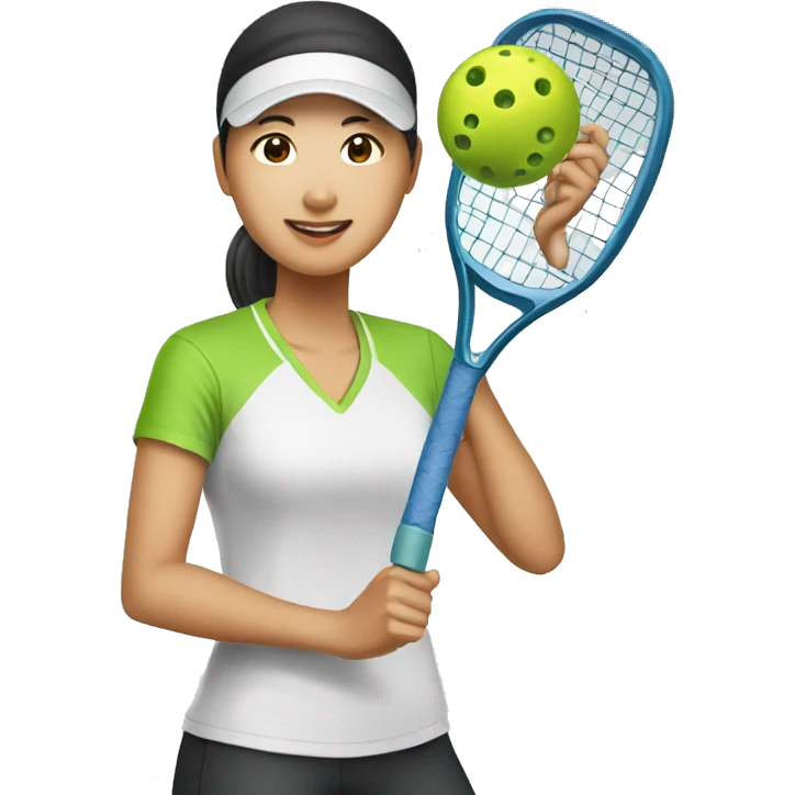 Asian woman pickleball emoji